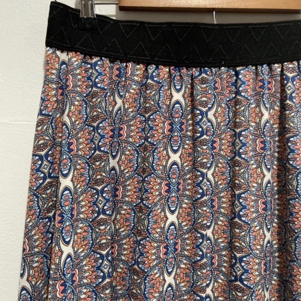 Lularoe Lucy Full Length Patterned Skirt Elastic Kaleidoscope pattern Large - Picture 2 of 5